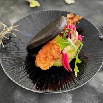 Pan bao de langostino crujiente